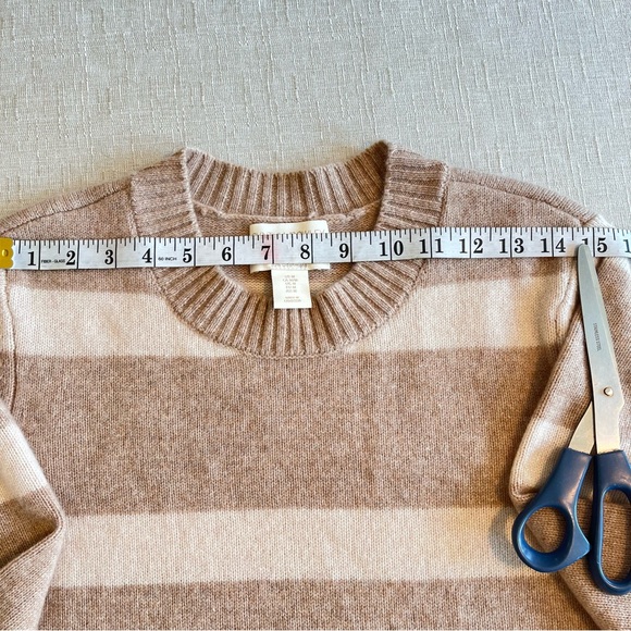 Cynthia Rowley Cashmere Merino Wool Wide Strip Blend Long Sleeve Knit Sweater - Picture 13 of 15